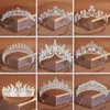 Haarspangen, Kristall-Hochzeitskrone für Braut-Accessoires, Zirkonia-Tiaras und Queens-Perlen-Strass-Braut-Tiara-Kopfschmuck