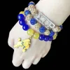 Strang 5 Stil handgemachte DIY griechische Sorority Glasperlen Disco Ball Strass Sigma Gamma Rho Logo Charm Frau Armband Schmuck