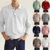 Men's Polos Long Sleeve Polo T Shirt Men High Quality Collar T-shirt Casual V Neck Shirts Fashion Clothing Camisetas Para Hombre