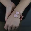 Bracelet couleur or Rose zircon cubique Rose Bracelet coeur pour femmes 2023 Pinky fille bijoux 231102