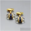 Gemelli Gemelli di lusso Gemelli in stile classico di alta qualità 4 colori con fermagli per gioielli con consegna a goccia Dhl3P