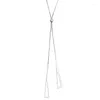 Chains Silver Color Tassel Triangle Charm Pendant Choker Necklace For Girl Women Statement Wedding Party Jewelry Dz524