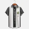 Camicie casual da uomo Camicia hawaiana estiva Camicia abbottonata Camicia a maniche corte Righe Couverture Abiti abbottonati per le vacanze in strada