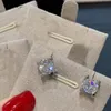 Klassische Ein-Karat-Diamant-Ohrstecker, Damen-Designer-Ohrringe, modisch, schlicht, Geschenkschmuck, Silber, Roségold, optional, hohe Qualität, mit Box