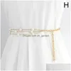 Autres accessoires de mode Ceintures Chaîne de perles réglable pour femmes Mode élégante ceinture de tournesol filles robe sangle de taille Dhgarden Dhblt