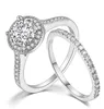 Top bruiloft verlovingsringen ingesteld voor dames paar vierkante zilveren kleur kubieke zirkon birde ring schitterende mode sieraden