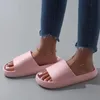 Bathroom Little Single Band Women Slippers Bear Soft Thick Sole Platform Slides Non-slip Bath Home Leisure Couple Men Shoes 2 46