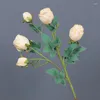 Decorative Flowers Artificial Dry Flower Fire Edge Retro Rose Bouquet Home Living Room Dining Decoration Accessories