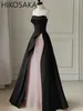 Robes de soirée robe de soirée noire sans manches longue sueur dame fille femmes princesse demoiselle d'honneur Banquet robe de bal 2023