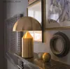 Desk Lamps High-quality Creative Plating Golden Table Lamp Simple Metal Bedroom Living Room Decoration Mushroom Desk LED Lighting Fixture Q231104