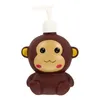 Dispensador de sabão líquido bomba de loção dos desenhos animados macaco em forma de imprensa tipo garrafa recarregável lavagem das mãos shampoo banho para casa cozinha