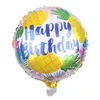 Ballons ronds imprimés en aluminium, 18 pouces, décoration de fête d'anniversaire, ballons gonflables pour joyeux anniversaire, jouets pour enfants