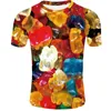 T-shirts pour hommes drôle bonbons 3D imprimé décontracté sport T-shirt été en plein air col rond Micro-élastique séchage rapide hauts T-shirt