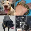 Hondenkragen ontleent Strong metalen ketting Roestvrijstalen huisdier training Choke voor grote S Pitbull Bulldog Silver Gold Show 230403