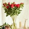 Dekorativa blommor 2st Artificial 2head Rose Home Decoration Wedding Table Flower Arrangement Party Event Decor Bouquet Pography Props