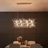 Chandeliers Modern Luxury Crystal LED Chandelier Lighting Nordic Gold Silver Dandelion Living Room Restaurant Decoration Light