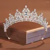 Haarspangen, Kristall-Hochzeitskrone für Braut-Accessoires, Zirkonia-Tiaras und Queens-Perlen-Strass-Braut-Tiara-Kopfschmuck