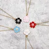 Pendant Necklaces Romantic Cherry Blossom Sakura Necklace Black Pink White Blue Red 5 Colors Flower Jewelry For Women Gift