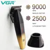 Tondeuse à cheveux VGR V003 tondeuse électrique sans fil 9000 tr/min Salon gravure hommes rasage affichage numérique dégradé 231102