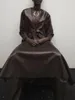 معاطف الخندق النسائية ماساميدوتي على الطراز الصيني معطف طويل من الجلد معطف طويل