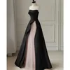 Robes de soirée robe de soirée noire sans manches longue sueur dame fille femmes princesse demoiselle d'honneur Banquet robe de bal 2023