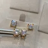 Klassische Ein-Karat-Diamant-Ohrstecker, Damen-Designer-Ohrringe, modisch, schlicht, Geschenkschmuck, Silber, Roségold, optional, hohe Qualität, mit Box