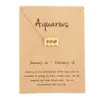 Charm kort horoskop smycken 12 stjärntecken halsband astrologi zodiak halsband hängen för kvinnor