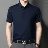 Herrpolos Silk S 2023 Summer Fashion Short Sleeve Business Casual T Shirt For Men Camisa Polo LQ371