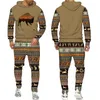Men's Tracksuits Vintage 3D Cow Print Hoodie/Suit Ethnic Tribal Pullover Sweatshirts Pants Tracksuit Set Harajuku Casual Streetwear Clothes