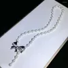 Choker Sell Natural 8-9mm 3-4mm White Freshwater Pearl Necklace Zircon Accessories Pendant Fashion Jewelry 55cm