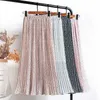 Spódnice Croysier spódnice damskie wysokiej talii kwiatowy nadruk Mid Calf Długie plisowane spódnica Kobiety Summer Vintage Elegancka szyfonowa spódnica MIDI 230331