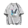 Heren T -shirts Oversized T -shirt 100% katoenen hiphop streetwear Harajuku Color Butterfly T -shirt Korte mouw losse casual stijl 230403