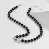 Desginer Viviene Westwoods Black Beaded Necklace Saturn Pendant Necklace Women's Versatile Western Empress Dowager Fashion Luxury Temperament Collar Chain Women