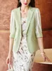 Damespakken Dames Formele Blazer Dames Wit Zwart Groen Roze Vrouwelijke Jas Voor Lente Zomer