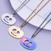 Pendant Necklaces Silver Color Stainless Steel Halloween Jewelry Trendy For Party Fashion Slice Grimace Pumpkin Gold Chain