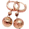 Pendentif Colliers Russe 585 Boucles d'oreilles en or violet plaqué avec 14k Rose Coloré Candy Ball Mode Femmes Design Exquis Bijoux