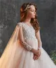 Abiti da ragazza Fiore bianco per matrimoni Soffice tulle Principessa Bambini Piccola sposa Serata Festa Prima comunione Compleanno Abiti da ballo