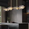 Chandeliers Modern Water Wave Glass Led Lighting Living Dining Room Pendant Lamp Loft Home Decor Kitchen Hanging Light Luminaire