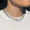 Rts Hip Hop chaîne en argent Sterling passer le Test de diamant Moissanite diamant plaqué or chaîne cubaine pour hommes collier