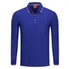 Herrpolos avancerad bomullsverksamhet Casual Long Sleeved Polo Shirt Anpassad logotyp Arbetskläder Kulturell personlig broderi