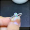 Anelli Anello opale genuino Real 925 Sterling Sier Fine Jewelry 4X6Mm Colorf Natrual Gemstone Per le donne Regalo di compleanno Shi Dhgarden Dhrfg