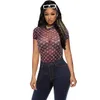 LOVE6601 Women's T-Shirt New Product Pullover Print Breathable Perspective Fit Elastic Mesh Top