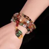 Bracelets de charme Bracelete de moda de cristal colorido colorido quartzo Budista 108 Acessórios de jóias de colar de oração 108