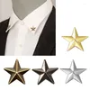 Broszki pięcioramienna gwiazda pinu lapowego narożnik kobiet męski pentagram broszka broch klips do koszuli sukienki plecak ornament