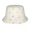 Berretti con motivo sorridente Cappello Bob per donna Uomo Viaggio estivo Floppy Elegante ripiegabile Pescatore all'aperto Panamka