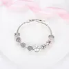 925 Silver Fit Pandora Original Charms Diy Pendant Women Armband Pärlor Shiny Cz Heart Clip Charm Flower Bead Safey Chain Stopper