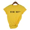 Camisetas de mujer ¿VINO NO? Camisetas estampadas para mujer, camiseta divertida informal de algodón para mujer, camiseta Hipster, 13 colores, envío directo