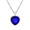 Titanic coeur de l'océan collier pendentif coeur bleu foncé pour les femmes bijoux de mode amoureux Couple saint valentin anniversaire G257I