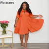 Plus size jurken Waterarea vaste shirts kleden vrouwen A-lijn geplooide 2023 zomer casual streetwear vestidos kleding