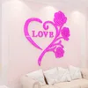 Wandstickers Love Rose Special aanbieding 3D Crystal Acryl Mirror Sticker Sticker Room Slaapkamer Warm Romantisch bruiloft Creatieve Decoratie Wall Sticker Sticker 230403